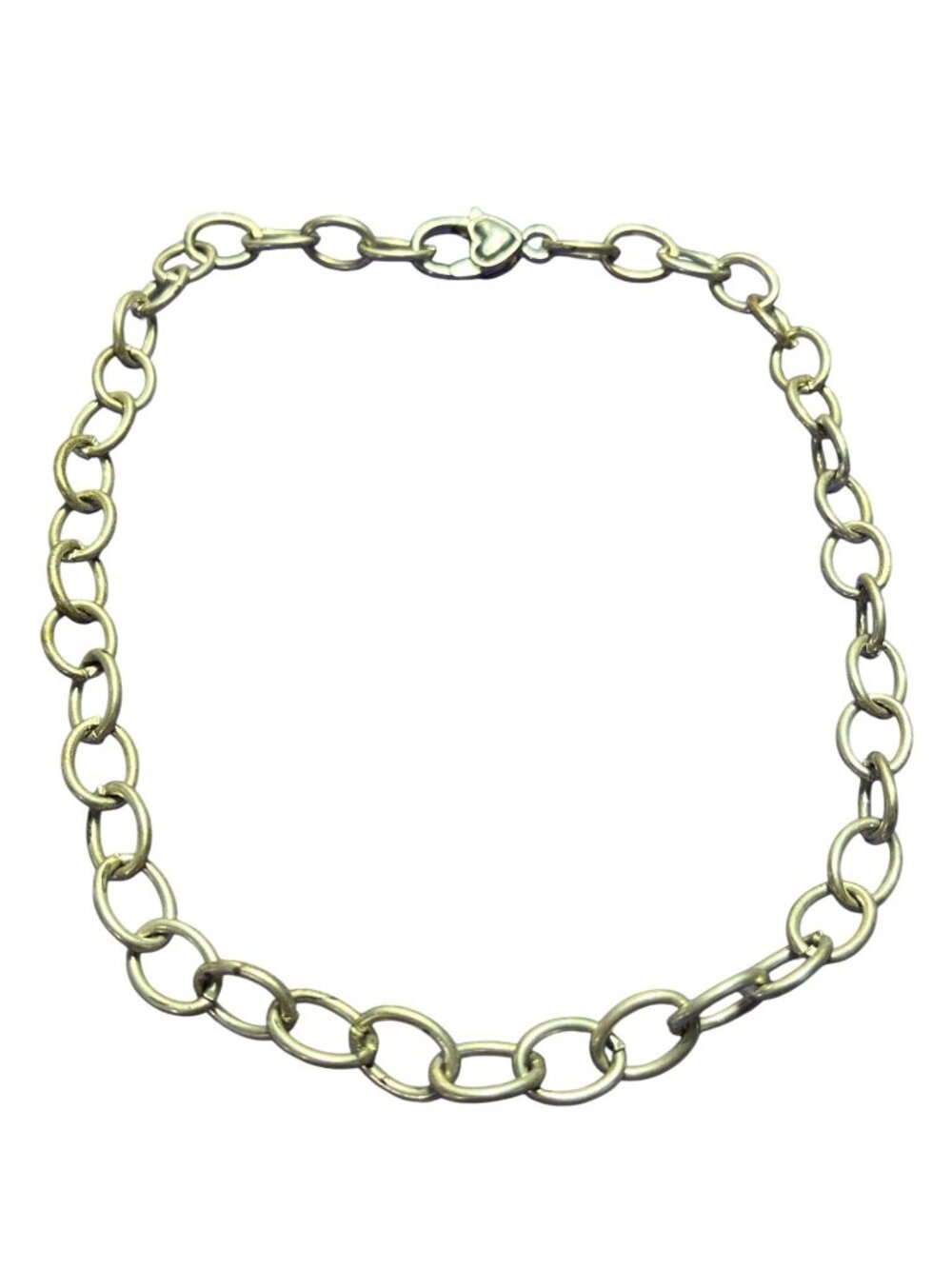 Vintage Antiqued Silvertone Chain Necklace Lobster Clasp 17 inches Long